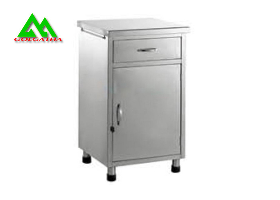 China Metallkrankenstations-Ausrüstungs-Edelstahl-Nachttisch mit Fach fournisseur